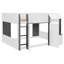 Lit mezzanine double avec maisonnette et rangement-1320845186