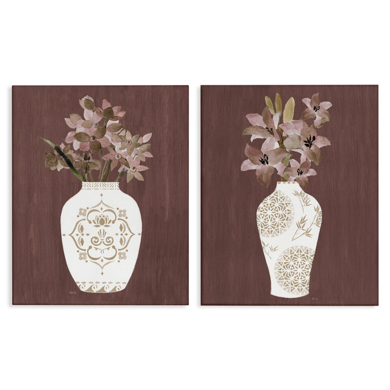  "Rustic Boho Bouquets", ensemble de 2 toiles murales par Janet Tava, H 20 po x l 16 po