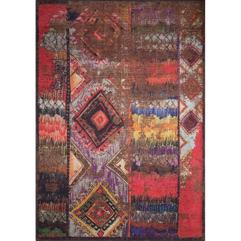 Tapis décoratif bleu marine Ottilie, Rectangle 5' x 7'7"