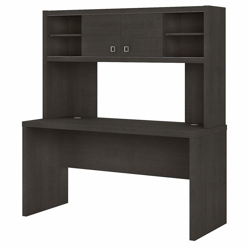 Echo Credenza Desk, Charcoal Maple