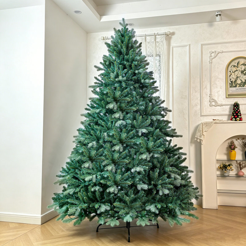  Arbre de Noël non éclairé en épinette bleue PE / PVC, branches à ouverture automatique et support en métal, H 6 pi