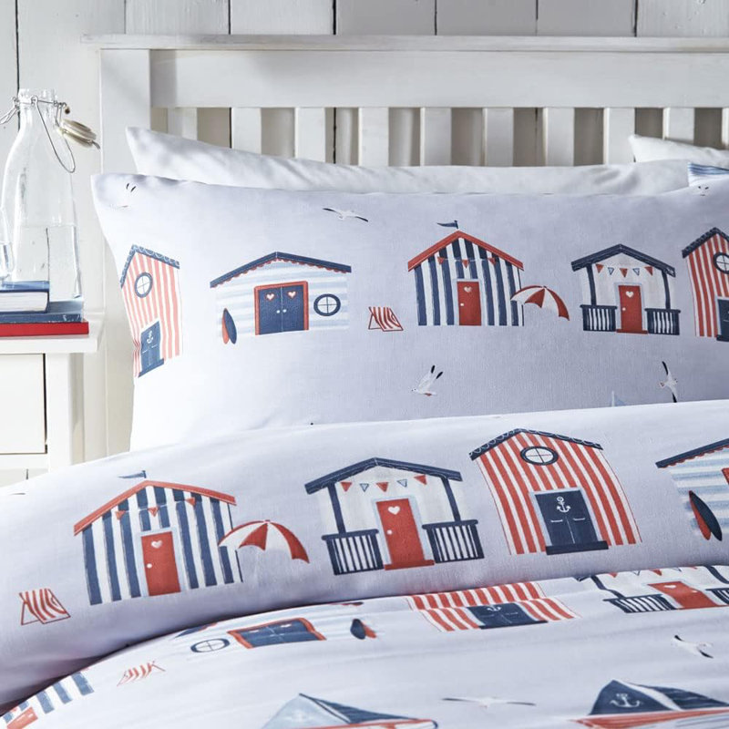 Fun Beach Huts Easycare Polycotton Duvet Set, Single