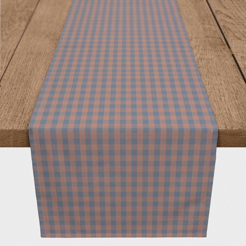 Synn Rectangular Plaid Table Runner, 72" x 16", Maroon