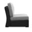 Fauteuil modulaire d'extérieur sans accoudoirs Tira, osier tissé noir, gris Nuvella