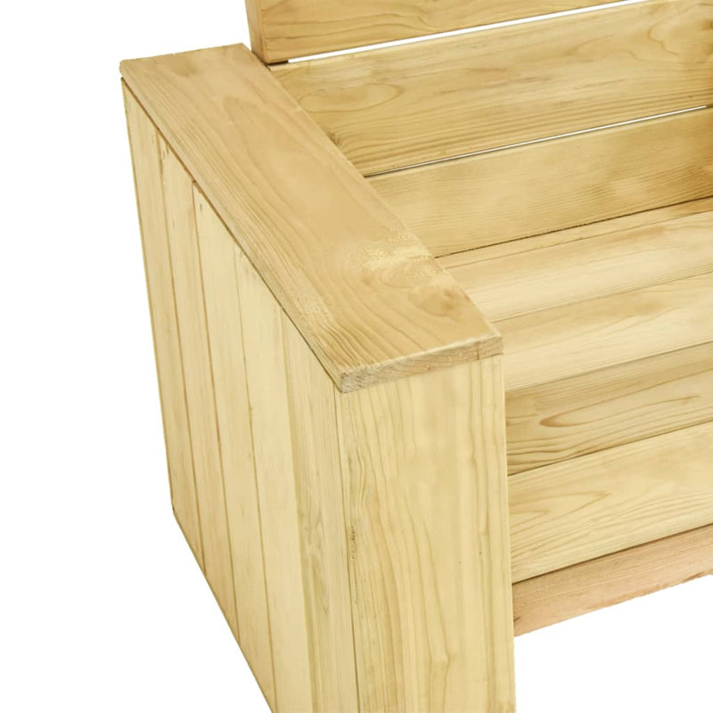 Azra Solid Wood Outdoor Bench, 76cm H x 179cm W x 76cm D