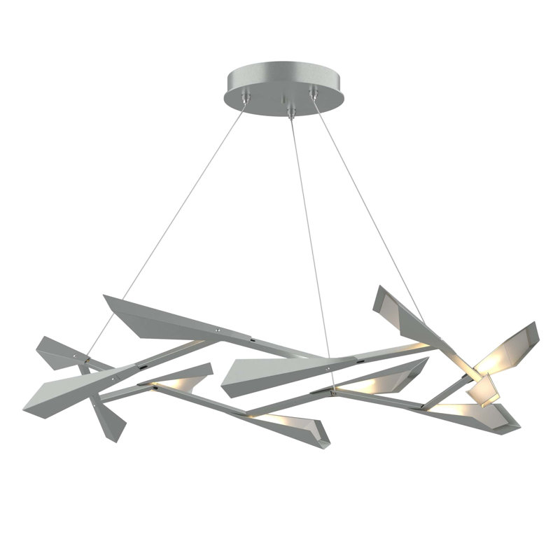 Quill 10 - Light Metal LED Chandelier, Vintage Platinum, Vintage Platinum