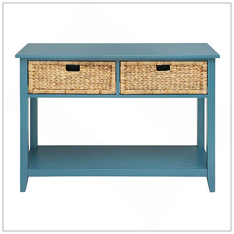 Console bleu sarcelle avec tablette inférieure, Sarcelle