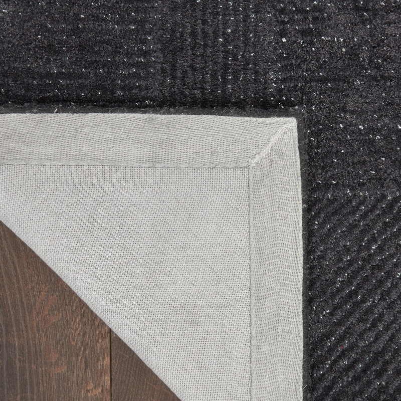 Castone Geometric Area Rug in Black, Rectangle 4' x 6'