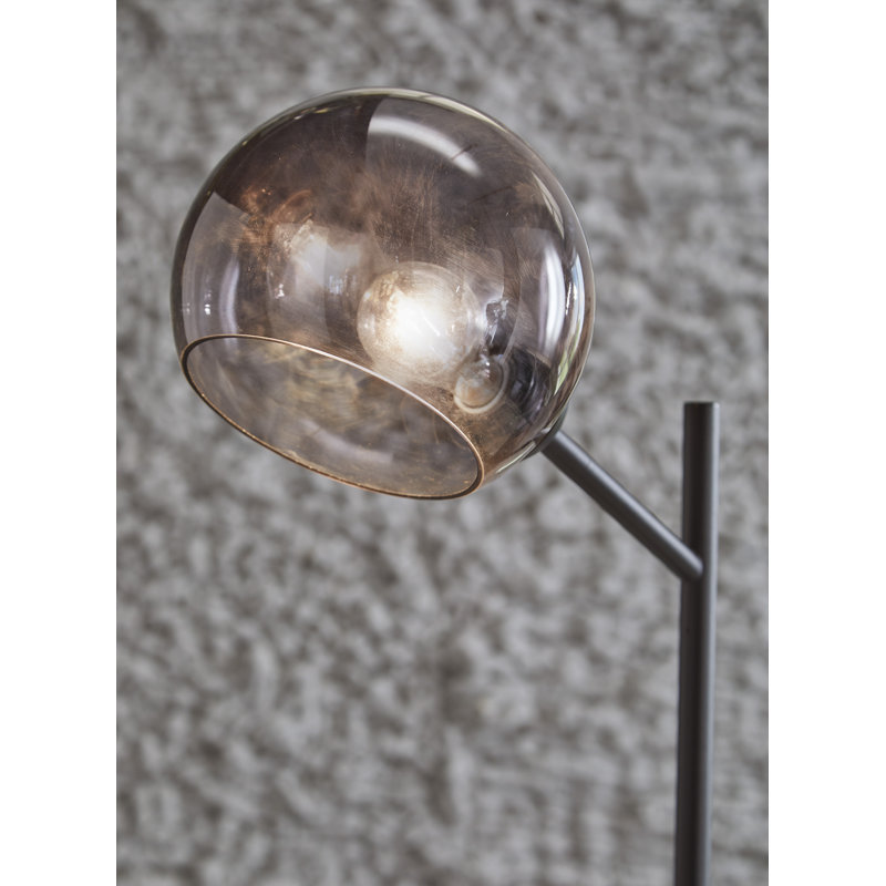 Lampe sur pied Francille, Noir, noir, noir, noir