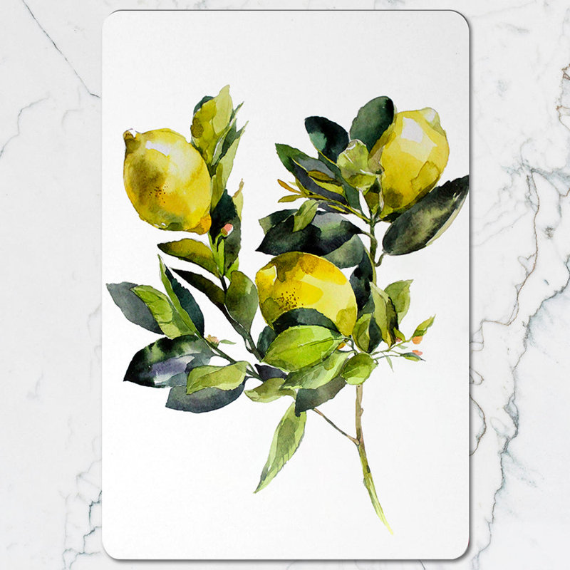 Lemon Botanical Placemat Coaster Set Watercolor Artwork Limited Edition Collection