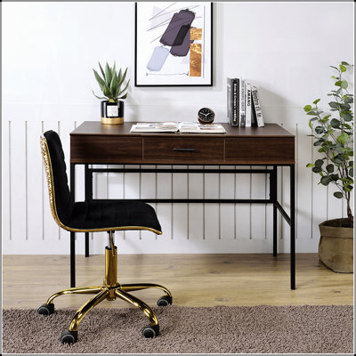 Modern 1-Drawer Writing Desk with USB Port, Ideal for Home Office and Study, Combining Style and Functionality.