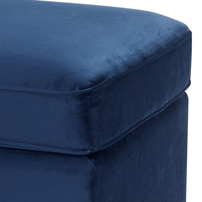 Rectangle Ottoman, Blue Fabric