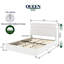 Lit plateforme à 2 tiroirs avec grand lit tapissier ivoire, tête de lit capitonnée cousue, support de matelas à lattes en bois, aucun sommier tapissier nécessaire