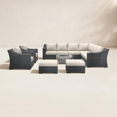 Eloisa 10 Piece Sectional Seating Group with Cushions by Birch Lane
