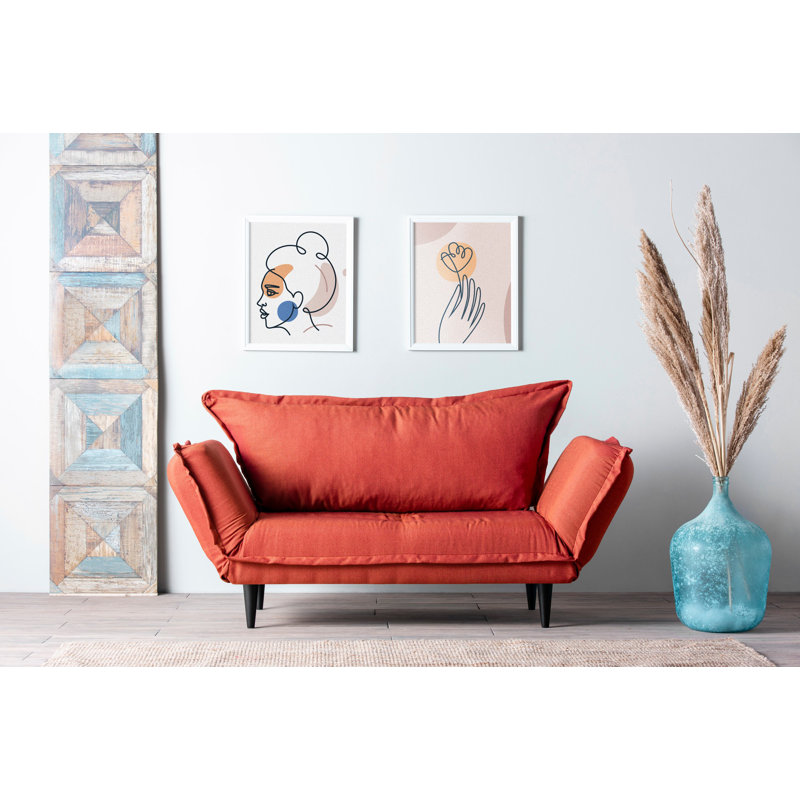 Frankie 3 Seater Clic Clac Sofa Bed, Orange