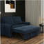 Canapé-lit de 57,48 po de large taille en tissu bleu marine, avec dossier réglable, canapé-lit de loisirs moderne, convenant au salon