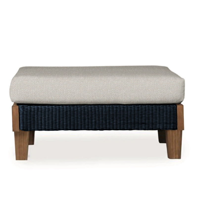 Catalina Outdoor Ottoman, Sailcloth Seagull, Ebony