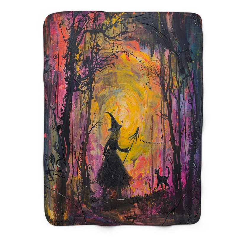 Sorcière des bois - couverture Sherpa 1 pièce de qualité supérieure 0169, L 60 po x L 80 po