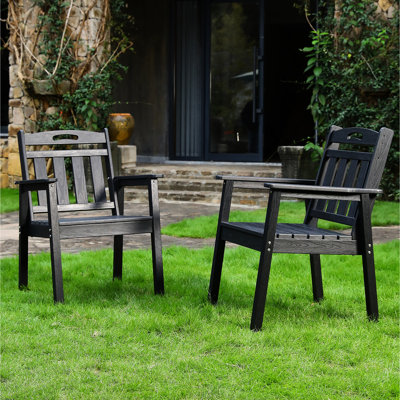 Chaise de salle à manger d'extérieur - noire, élégante, ergonomique, teintée, noire nécessitant peu d'entretien pour les terrasses, les cours et les terrasses