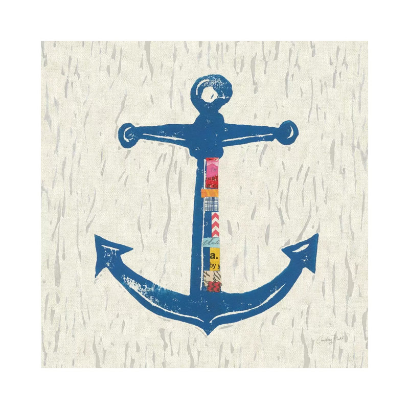 Nautical Collage On Linen III by Courtney Prahl - Wrapped Canvas Print, 30.48 cm H x 30.48 cm W