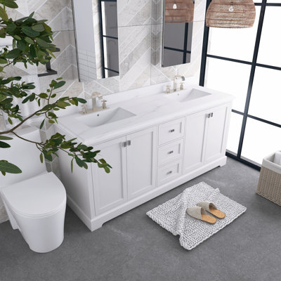 Aloyzas 72.59'' Double Bathroom Vanity Set -  Wildon HomeÂ®, 065539BC91284CA391C952CAF0E514F5