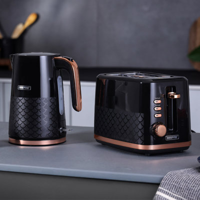 GEEPAS 1.7L Electric Kettle & 2 Slice Bread Toaster, Aurora Collection