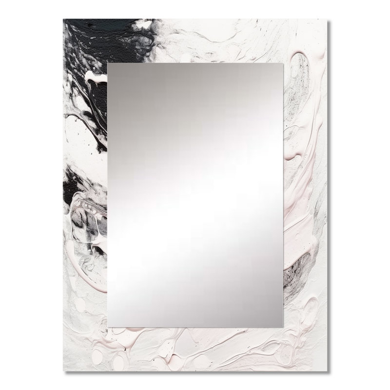 White Twist Watercolor II - Abstract Painting Decorative Wall Mirror, Modern Mirror, Printed Metal Art, 32" x 24"