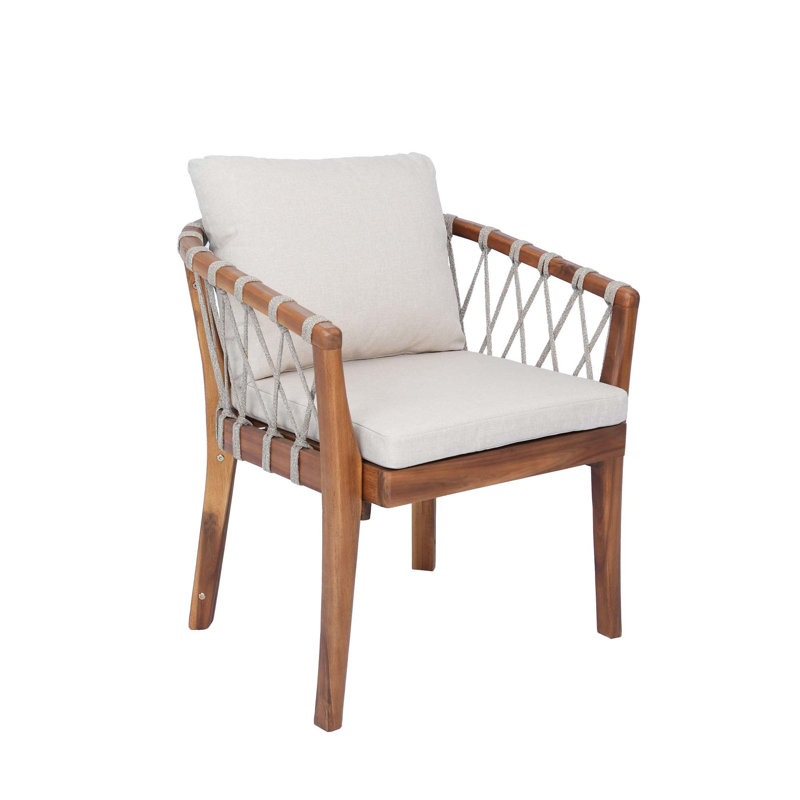 Outdoor Dining Armchair with Cushions