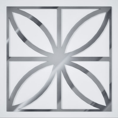 Grands panneaux muraux décoratifs en acrylique Swansea, grand, l 23 3/8 po x H 23 3/8 po x T 1/8 po, miroir argenté