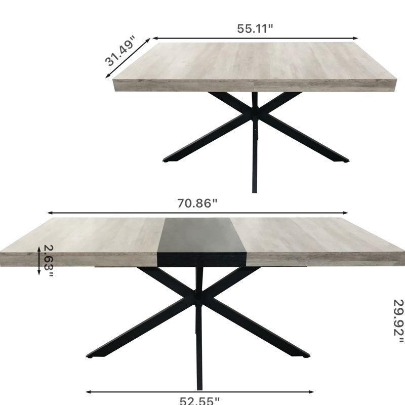 Table de salle à manger Retro Retro, Gris clair