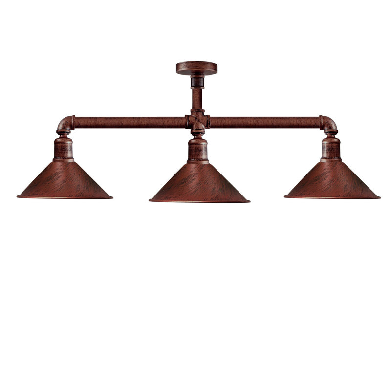 Cassidee 3 - Light Kitchen Island Pendant, Rustic Red