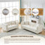 Ensemble de canapé profond en velours 2 pièces 2 + 3 pièces Living Room - Bouton et garniture cloutée (beige)-1537331669