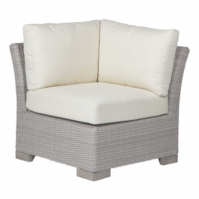 Club Woven Patio Lounge Chair with Cushions, Oyster, Dove Sunbrella® Linen, Welt