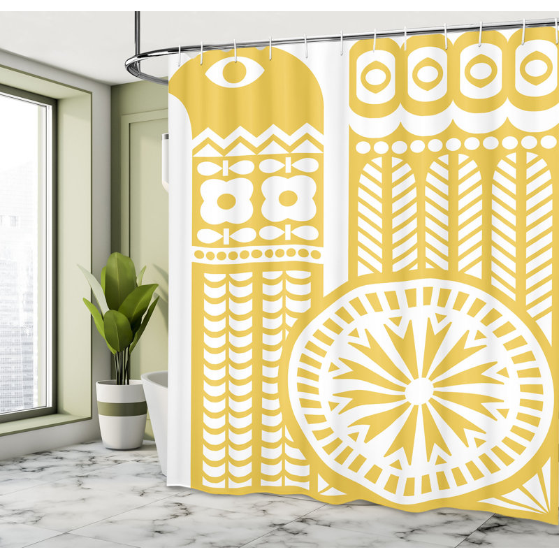 Shower Curtain with Hooks Included, 75"H x 69"W