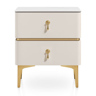 47.5cm W Metal Bedside Table