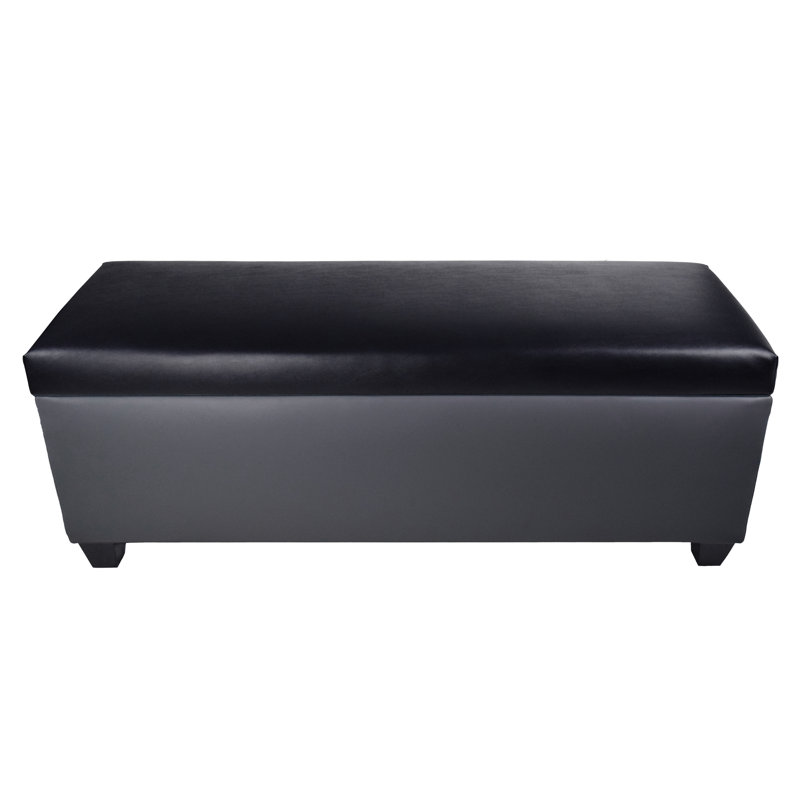 Kenley 36 Pair Shoe Storage Bench, Dark Gray/Light Gray