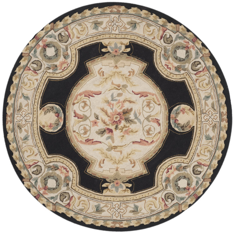 Duarte Hand Hooked Performance Oriental Rug, Round 8'