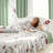 California King Size 9-Piece Sage & Floral Quilted Bedding & Curtain Set (Cal King) - Microfiber Bedspread + Sheer Drapes-117097610-128614337