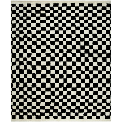 Damier Wool Patchwork Area Rug