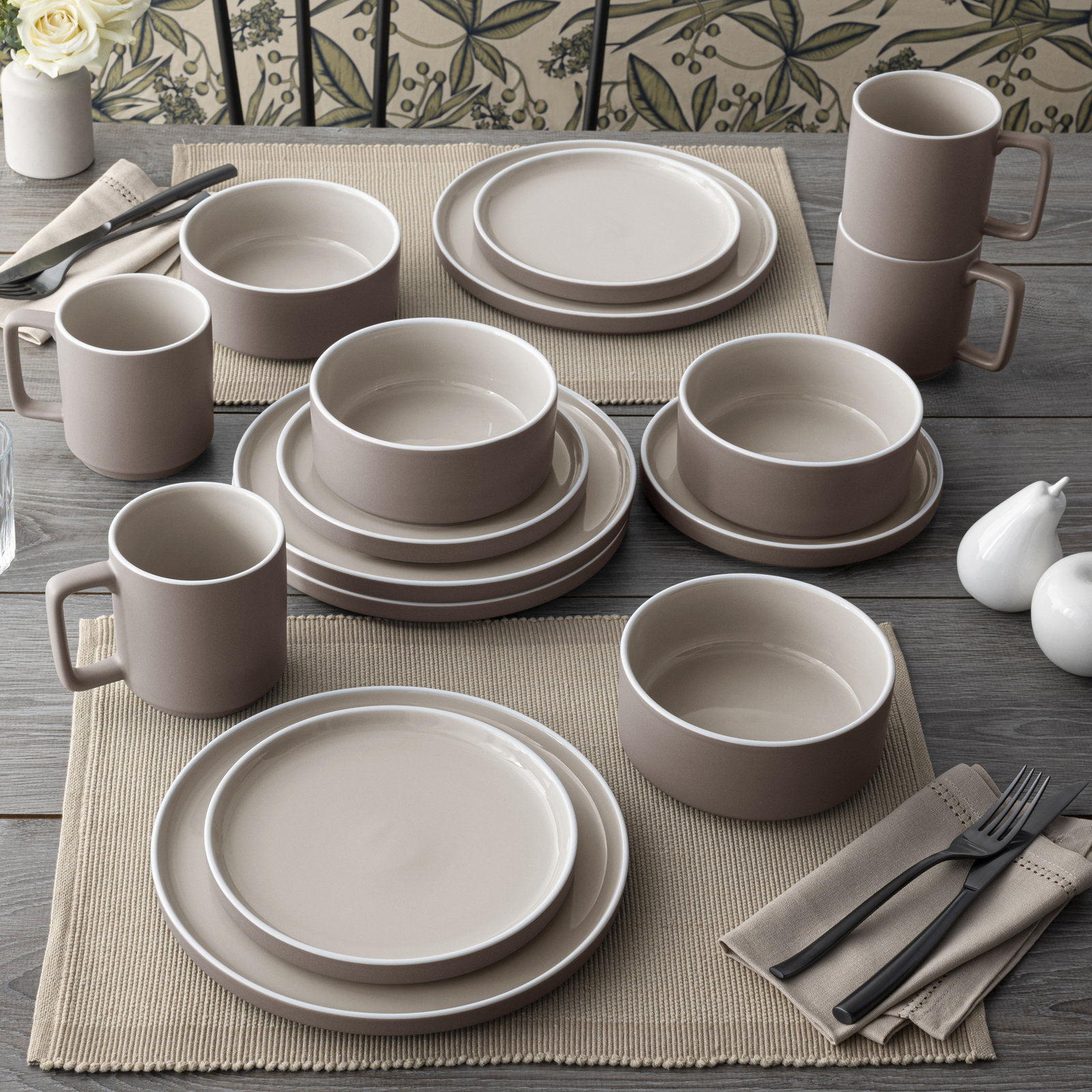 Noritake ColorTrio Set of 4 Stax Dinner Plates, 9-3/4", Clay
