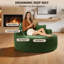 Méridienne de 55 po en velours côtelé profond, design ergonomique sans os avec 3 coussins, vert-129741296