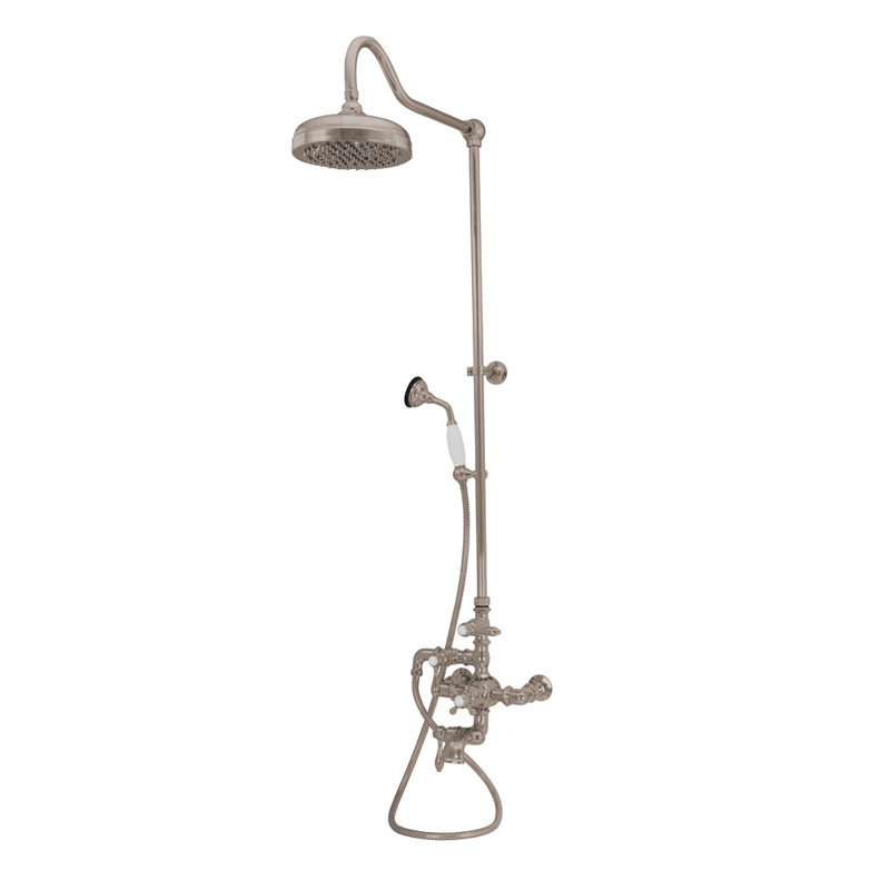 Système de douche et baignoire thermostatique Exposed de Strom Living, Nickel poli