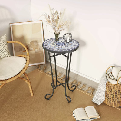 Table d'appoint de patio avec tablette