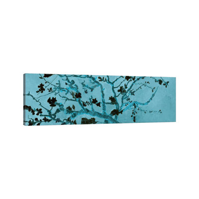 Almond Blossom On Teal by Vincent Van Gogh - Wrapped Canvas Panoramic Gallery-Wrapped Canvas Giclée