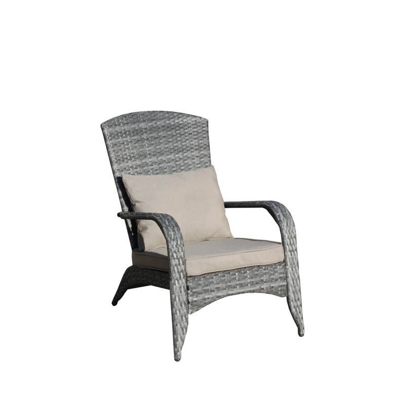 Chaise de patio avec coussins (coussin gris)