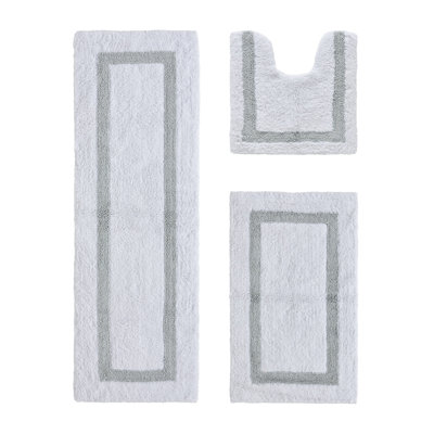 Atle Reversible Cotton Tufted Bath Rug Set (Set of 3)