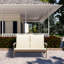Conversation de patio à 2 places pour terrasse et jardin, de couleur extérieure, faite de bois et de plastique, chaises avec matériau de finition des hanches, finition rouille à l'année, coussins moelleux, cour arrière-2053994024