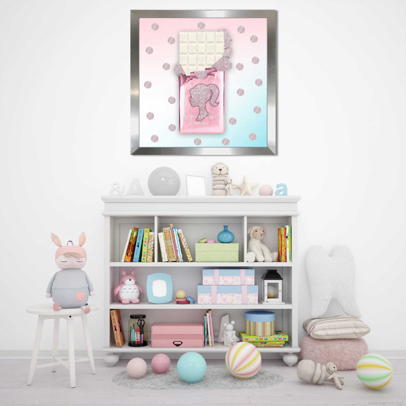 Sweet Girl (Square) par By Jodi - impression, H 31,5 po x l 31,5 po x P 1 po, Encadrement argenté