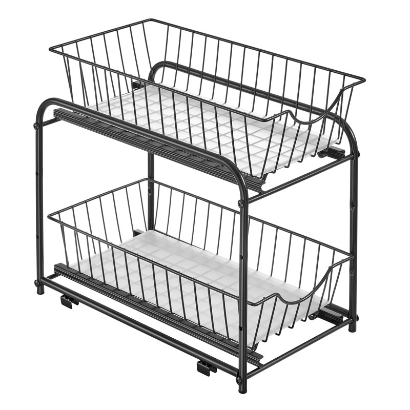 Adjustable Stainless Steel Dish Rack, Black