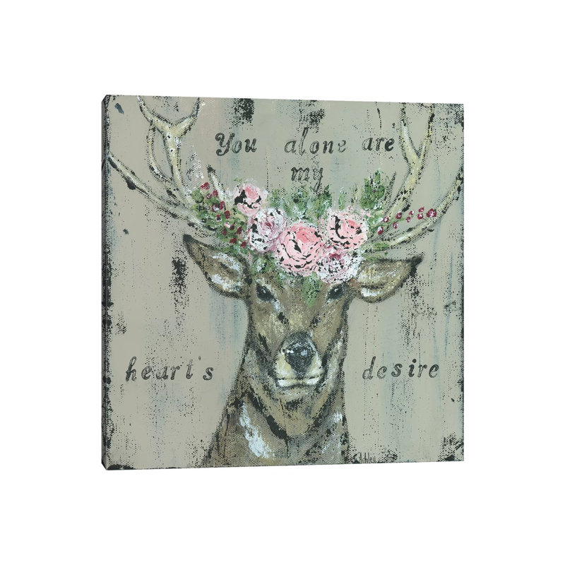 As The Deer II by Ashley Bradley - Print on Canvas, Wrapped Canvas, 45.72 cm H x 45.72 cm W x 3.175 cm D